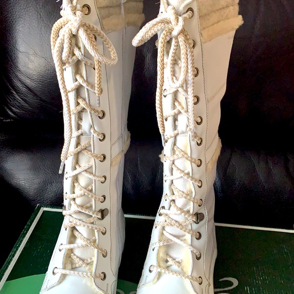 Brand New in Box White/Cream Tall winter Combat Boots - Picture 9 of 12